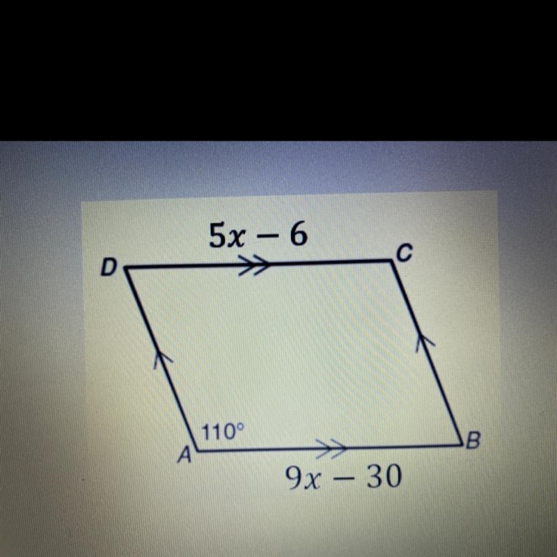 What is the value of x in the parallellogram below?-example-1