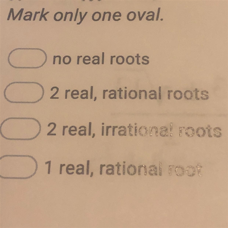 Use the value of the discriminant to determine the number and type of roots for each-example-1