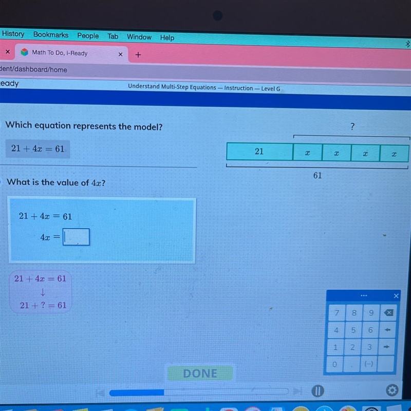 Which equation represents the model-example-1