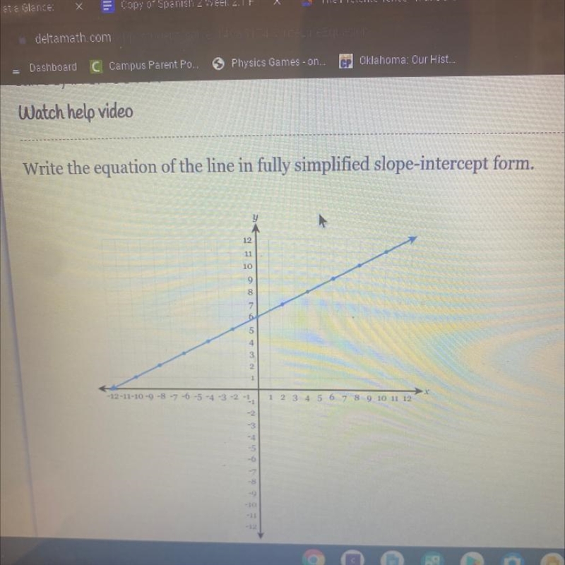 Giving 30 points if answered correctly write the equation of the line in fully simplified-example-1