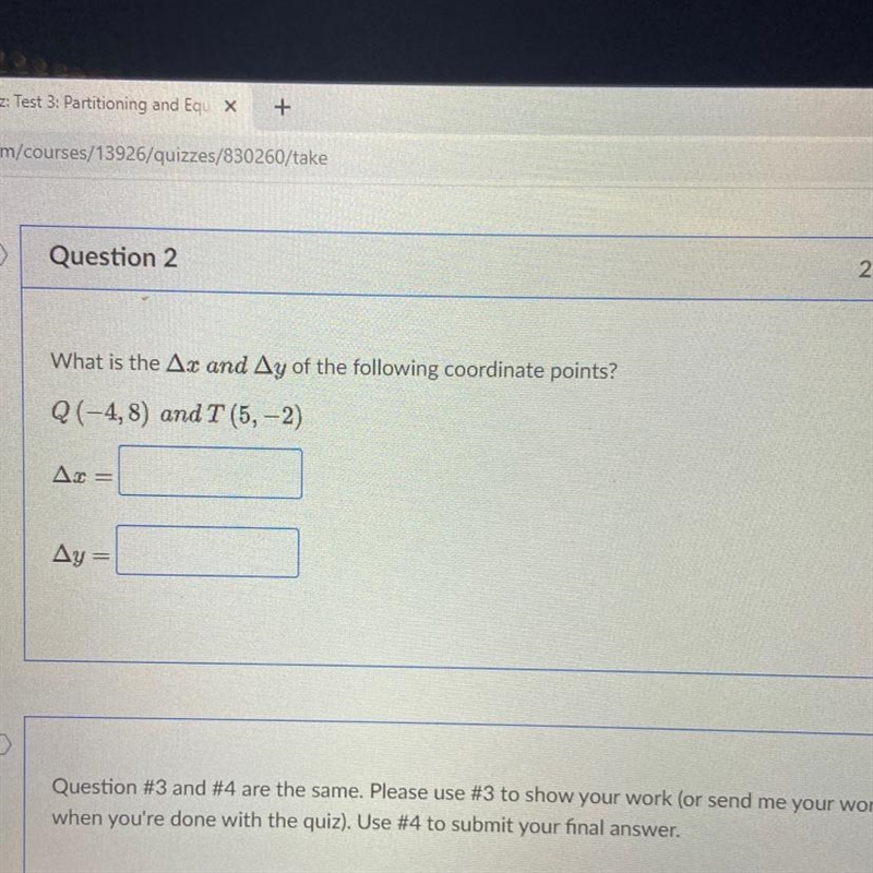 What is the Ax and Ay of the following coordinate points?Q(-4,8) and T (5,-2)-example-1