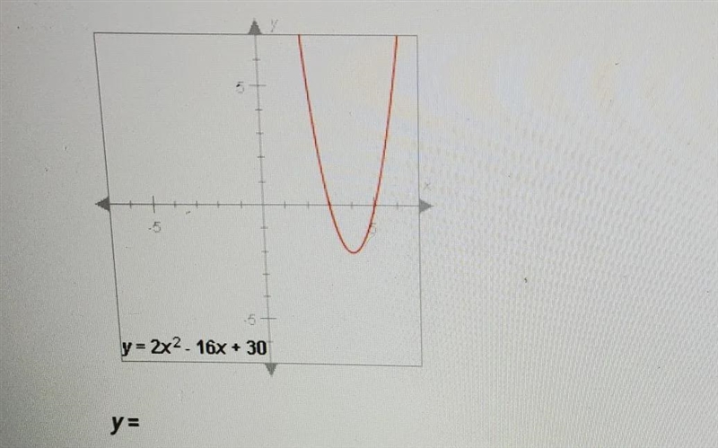 The equation and graph of a polynomial are shown below. The graph reachesits minimum-example-1