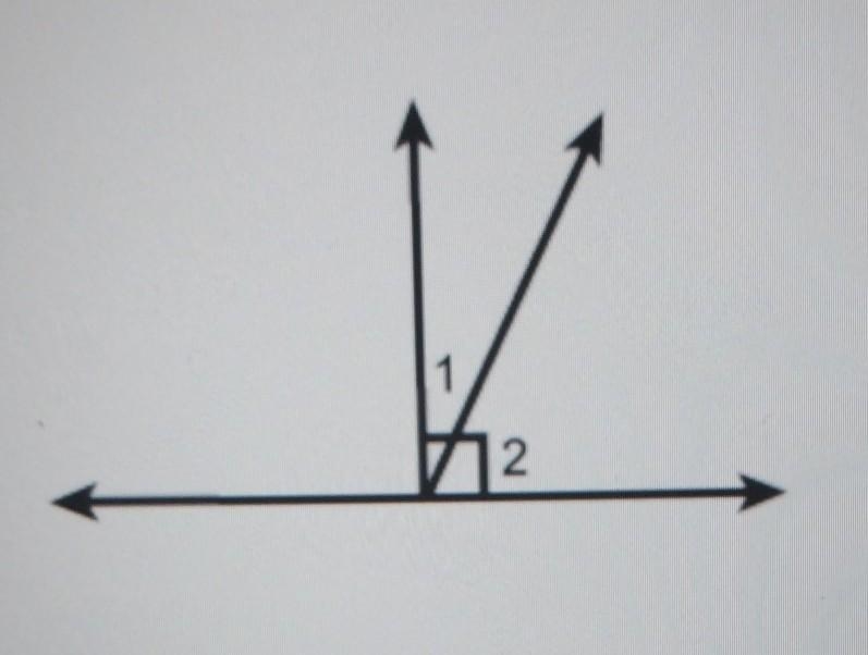 Which relationships describe angles 1 and 2? Select each correct answer. A. complementary-example-1