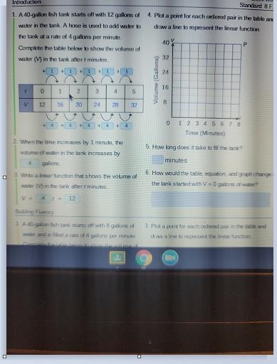 1) graph a line for the linear function represented in the table and equation.-example-2