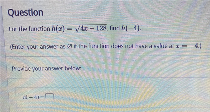 QuestionEnter your answer as Ø if the function does not have a value-example-1