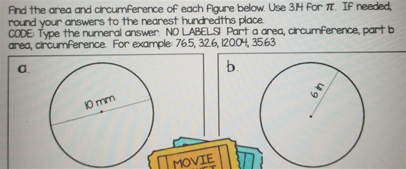 How do you find the circumference and the area ​-example-1