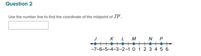 Use the number line to find the coordinate of the midpoint of ¯¯¯¯¯ J P .-example-1