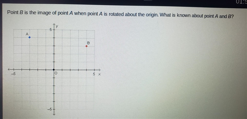 Please help in on a test! A Point B is the result of a 180° rotation. B Point A and-example-1