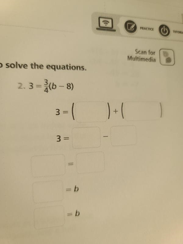 Property to solve the equations. 2. 3 =316 - 8) al 3 = )+1 + 3= = b =b = b-example-1