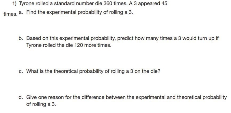 I first don't understand what experimental data is and what experimental probability-example-1