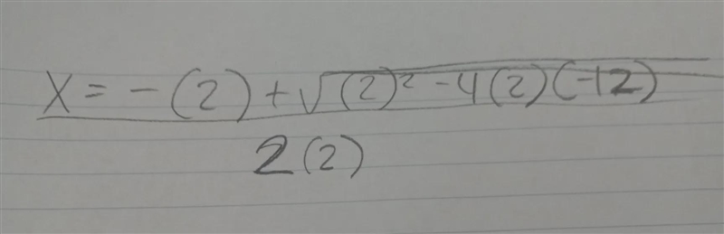 Can you tell me in steps how to solve this quadratic formula problem?It's for an essay-example-1