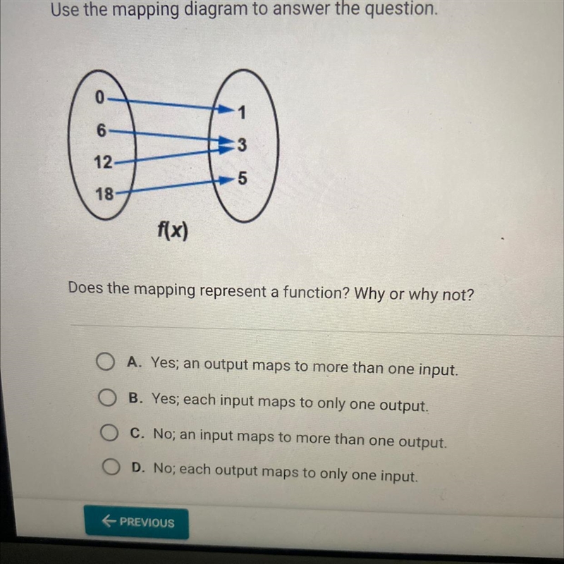 Using the mapping diagram to answer the question Does the mapping represent a function-example-1