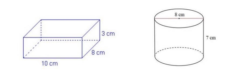 Thomas has two containers, a rectangular prism and a cylinder, as shown below.Answer-example-1