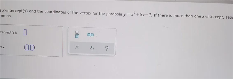 Find the x-intercept(s) and the coordinates of the vertex for the parabola y=x^2+6x-example-1