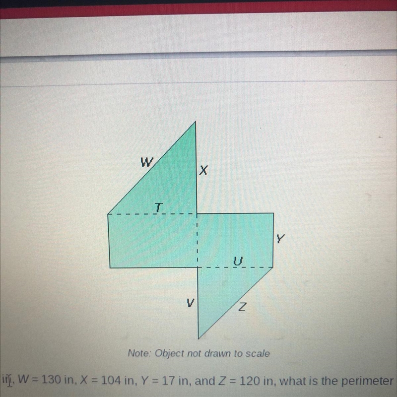 If T = 78 in, U = 96 in, V = 72 W = 130 in. X = 104 in, Y = 17 in, and Z = 120 in-example-1