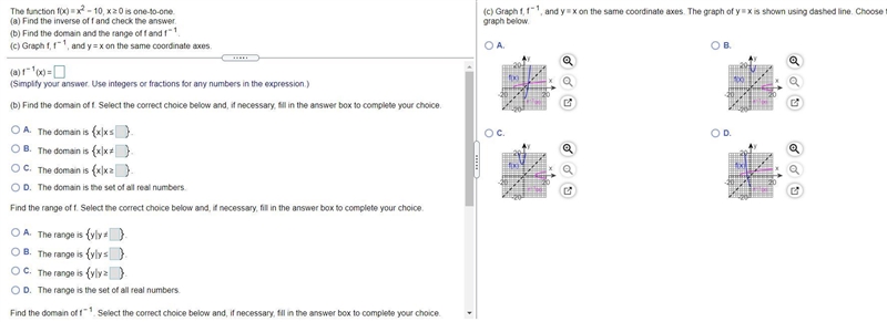 ind the inverse of f and check the answer.(b) Find the domain and the range of f and-example-1