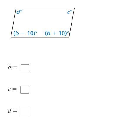 Find the value of each variable in the parallelogram.-example-1