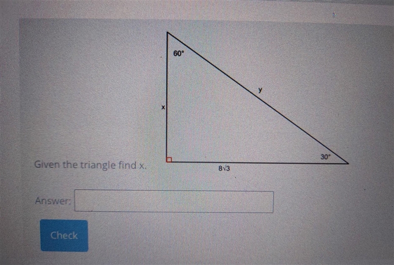 Given the triangle find X.​-example-1