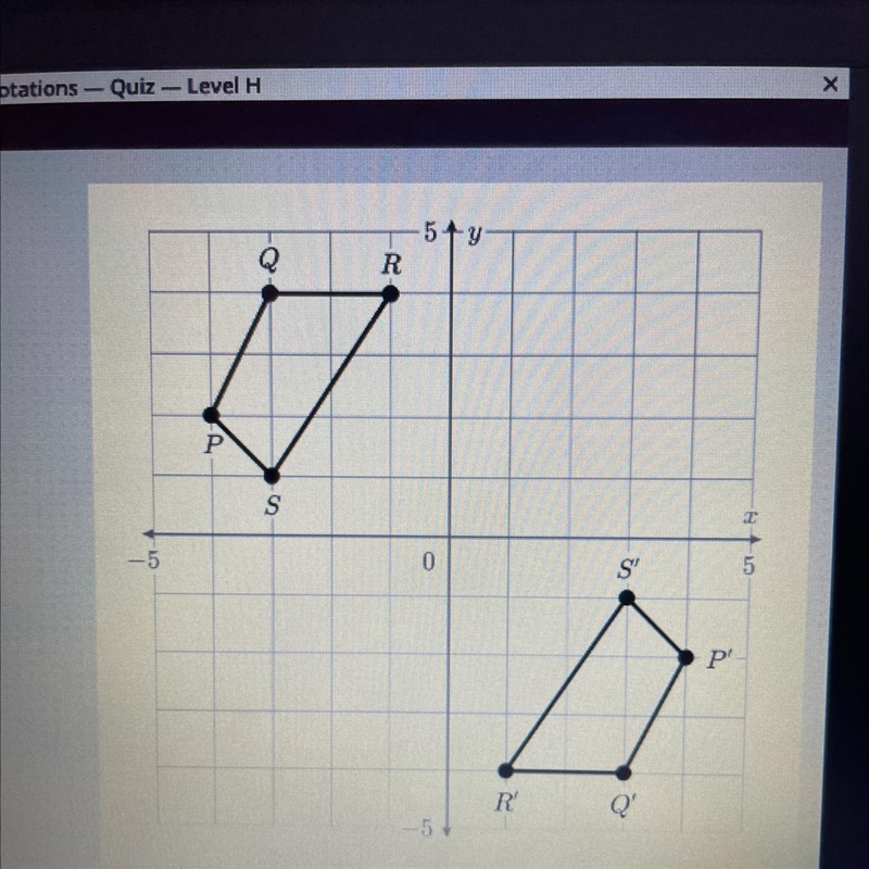 Which rotation is shown in the coordinate plane? 90° clockwise 90° counterclockwise-example-1