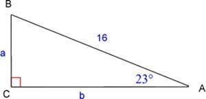 Solve the triangle below without using either the cosine or tangent ratios-example-1