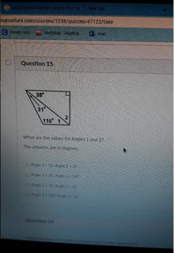 What are the values of angles 1 and 2.The answers are in degrees.-example-1