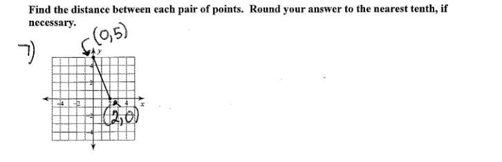 Find the distance between each pair of points. Round your answer to the nearest tenth-example-1