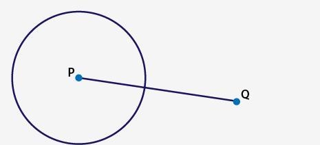 Leo is constructing a tangent line from point Q to circle P. What is his next step-example-1