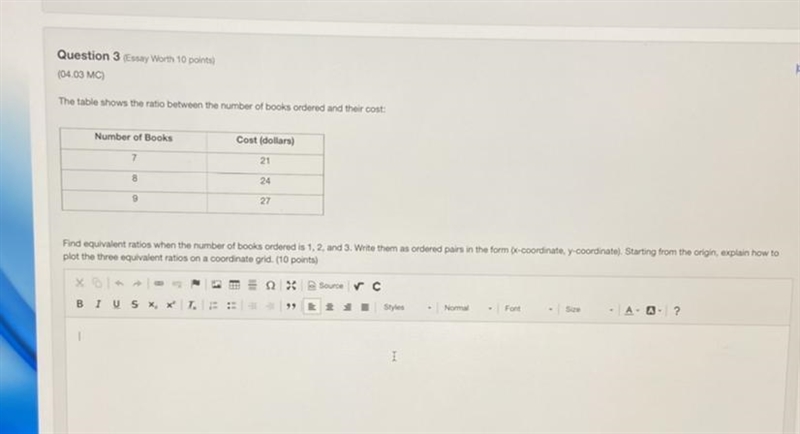 body pQuestion 3 (Essay Worth 10 points)(04.03 MC)The table shows the ratio between-example-1