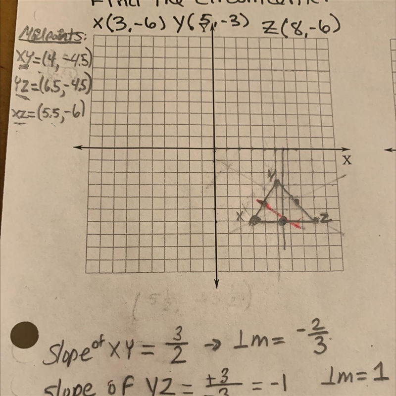 I need some help with this question immediately!! Find the circumcenter through the-example-1