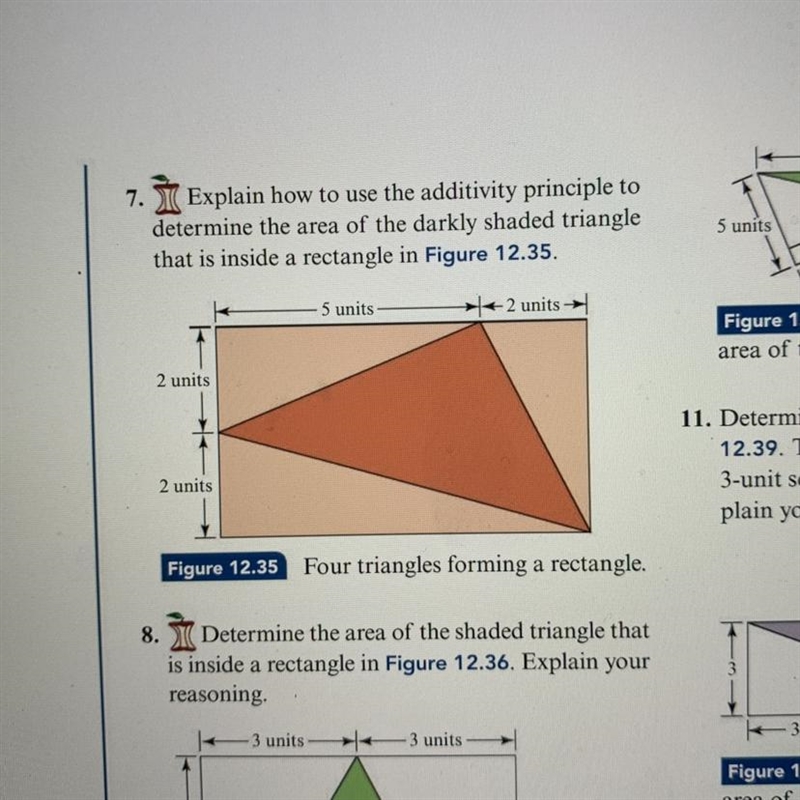 7.) Explain how to use that additivity principle to determine the area of the dark-example-1