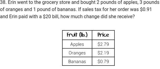 Erin went to the grocery store and bought 2 pounds of apples, 3 pounds of oranges-example-1