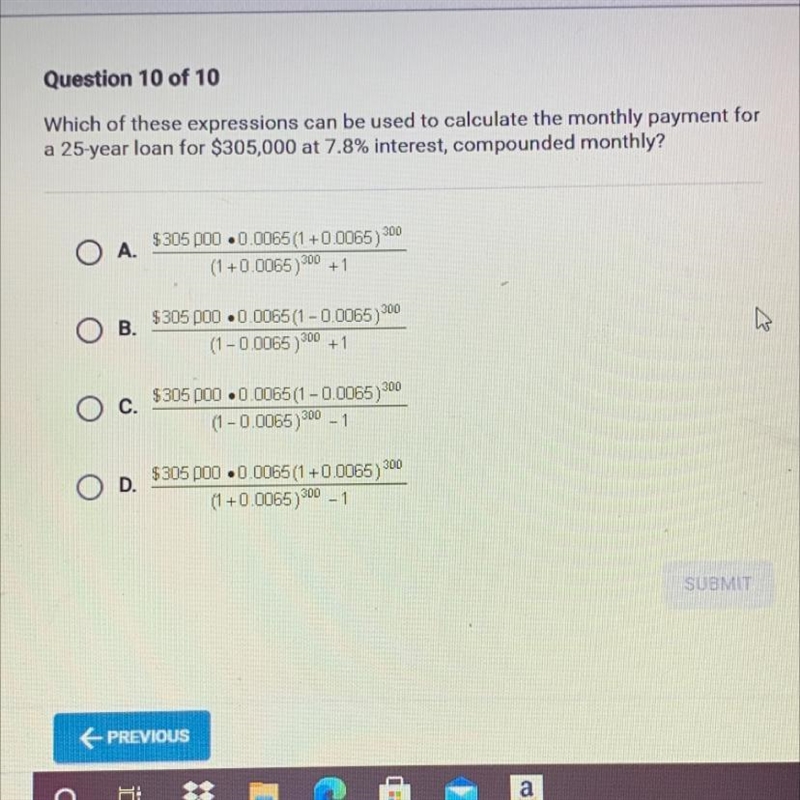 Which of these expressions can be used to calculate the monthly payment fora 25-year-example-1