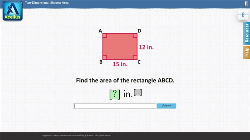 Find the area of the rectangle ABCD-example-1