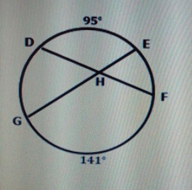 Given the circle below what is the measure of ehf-example-1