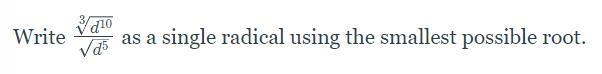 Write problem as a single radical using the smallest possible root. 17-example-1