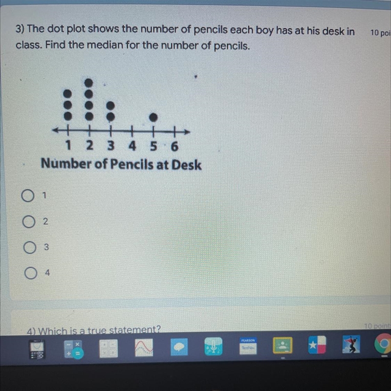 10 points3) The dot plot shows the number of pencils each boy has at his desk inclass-example-1