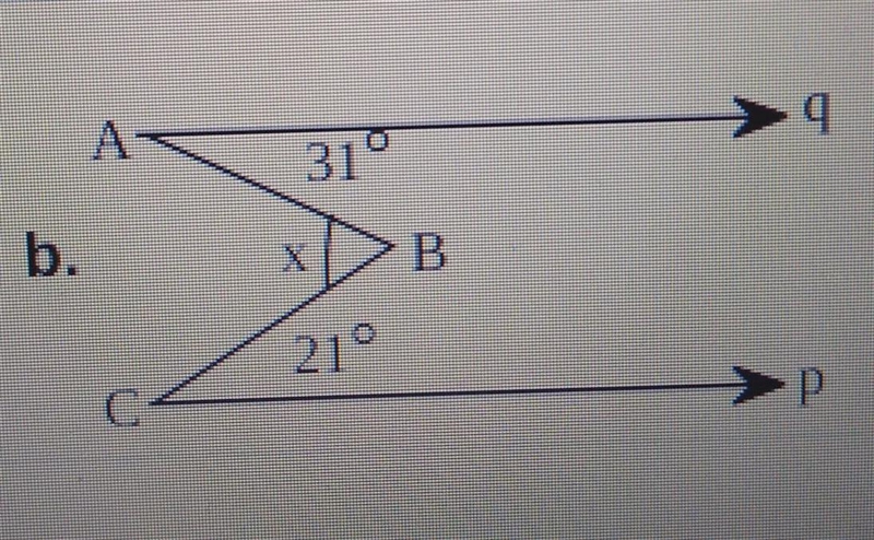 Solve for x, given that q || p and s || r, respectively.-example-1