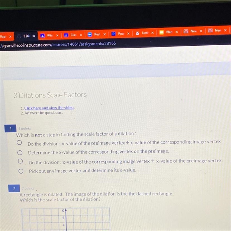 Which is not a step in finding the scale factor of dilation-example-1