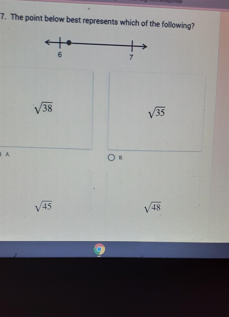 17. The point below best represents which of the following? A 6 7 138 V35 OA O B. V-example-1