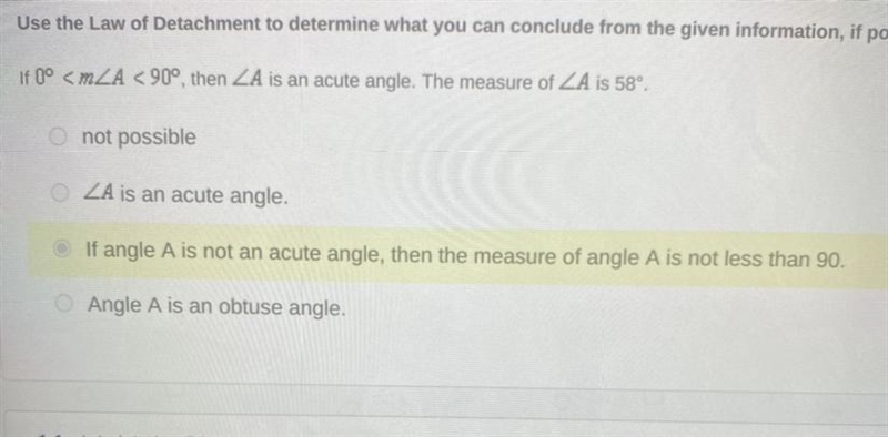 Use the law of detachment to determine what you can conclude from the given information-example-1