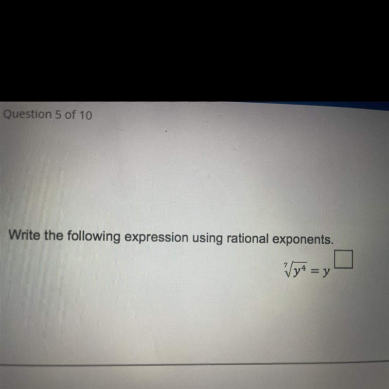 I’m not understanding the problem it says the numerator of the exponent is ?-example-1