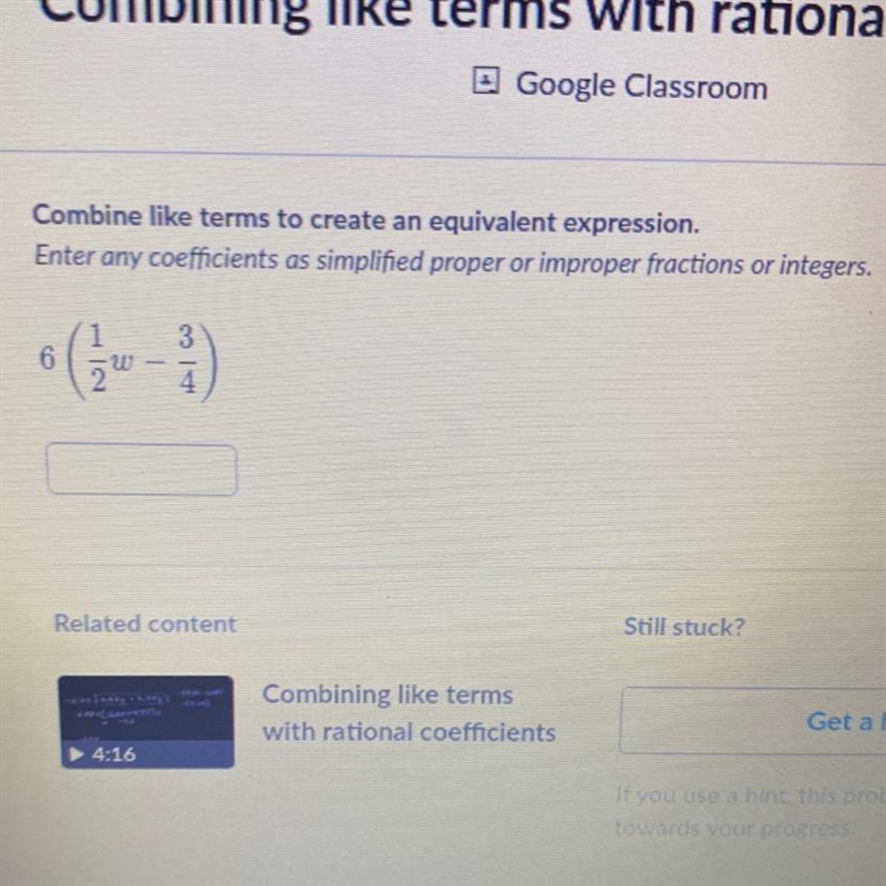 Combine like terms to create an equivalent expression. Enter any coefficients as simplified-example-1