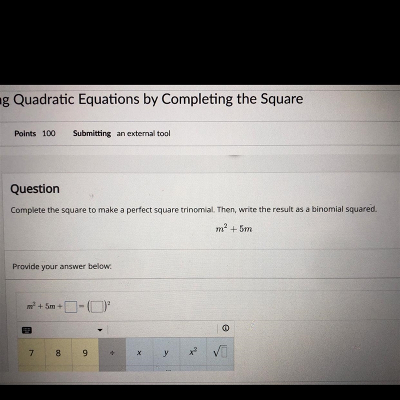 Question Complete the square to make a perfect square trinomial. Then, write the result-example-1