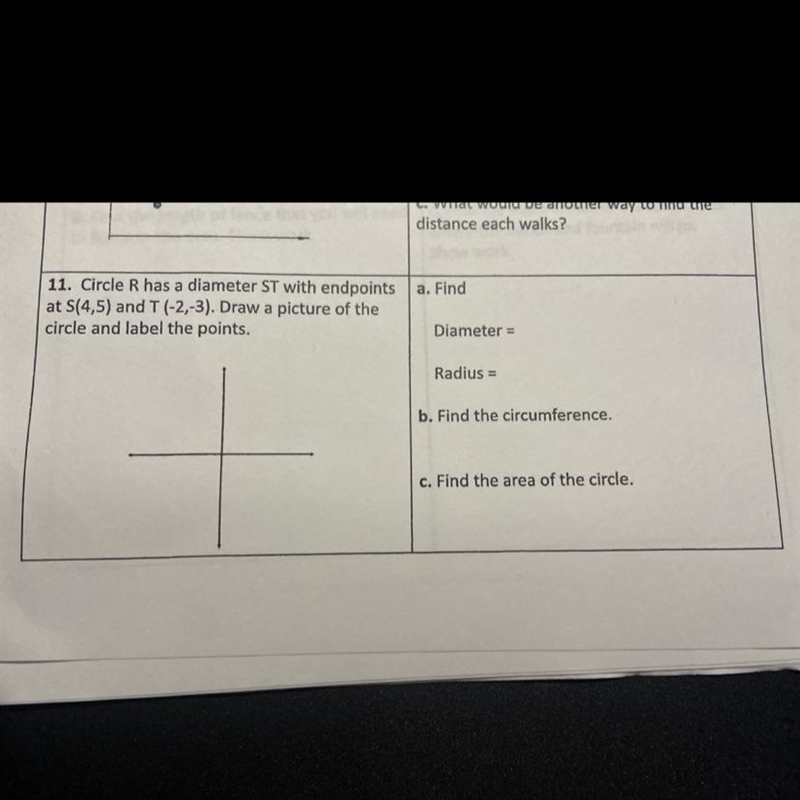 Circle R has a diameter ST with endpoints at S(4,5) and T (-2,-3).-example-1