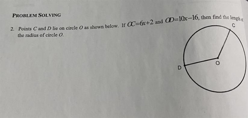 What is the value of X?What is the value of the radius In circle O?-example-1