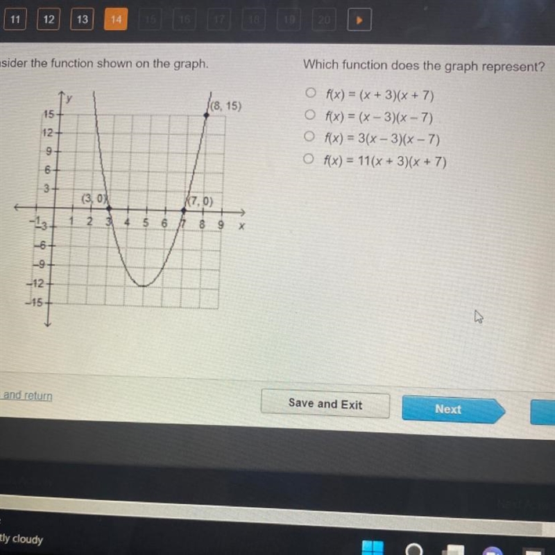 Consider the function shown on the graph.-example-1