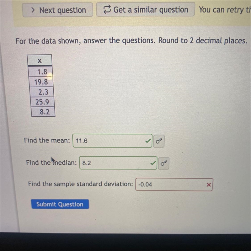 Hi there, I need help finding the sample standard deviation-example-1