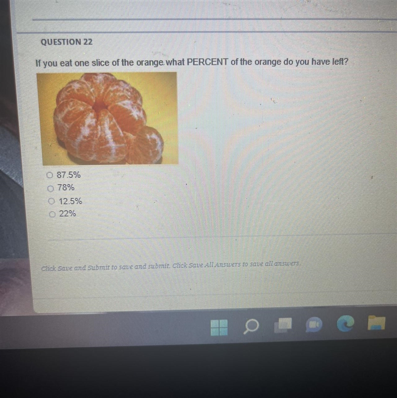 If an orange gets cut in half how much do you have left if you cut in forths how many-example-1