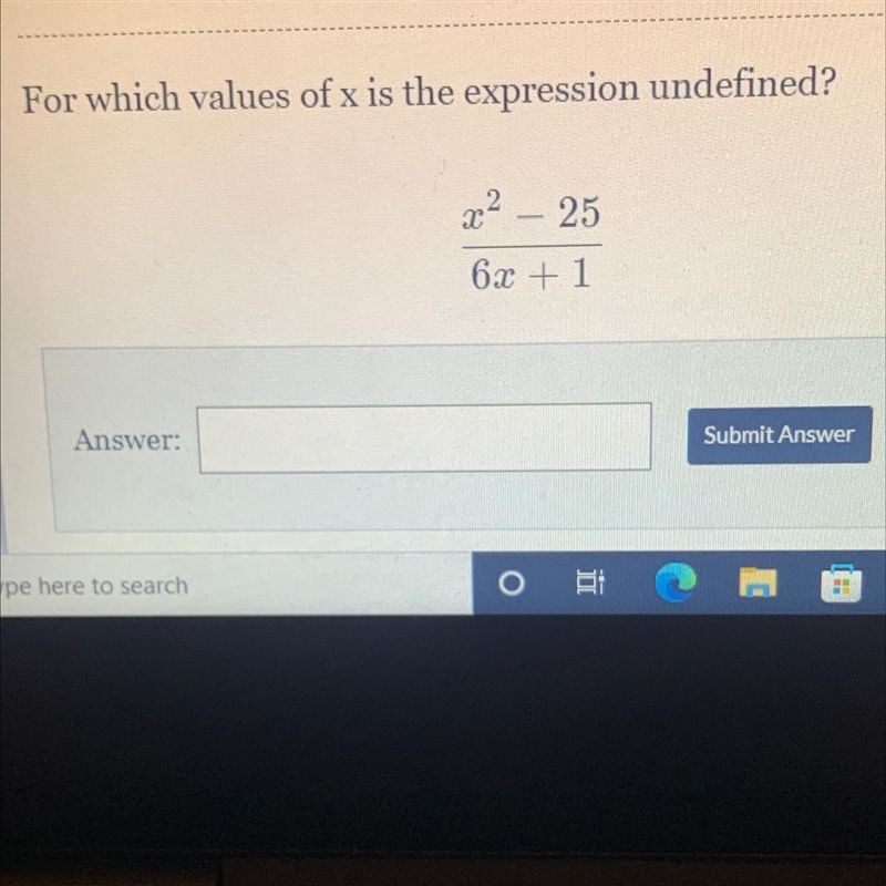 For which values of x is the expression undefined-example-1