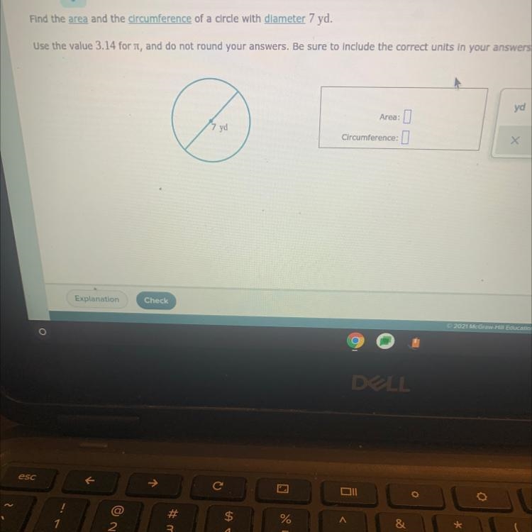 11=Circumference and area of a circleFind the area and the circumference of a circle-example-1